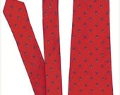 Mens Vintage Red Skinny Tie
