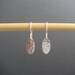 tiny silver dangle earrings. hammered silver earrings. small oval. sterling everyday earrings. drop earrings. simple jewelry.