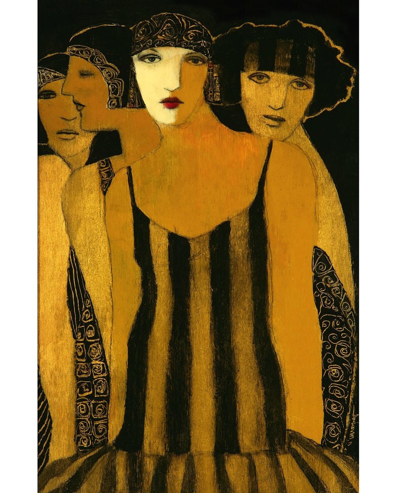 18" x 22" signed archival print - Four Women by Cynthia Markert