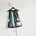 Charcoal Gray Women's Vest Wearable Art Cream Lace Accent Upcycled Clothing Mod Top Eco Friendly Clothes Medium Large 'RENE'