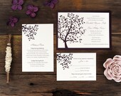 Summer Tree Wedding Invitation - Breeze Purple Frame Simple Invite