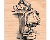 Alice in Wonderland-wood mounted rubber stamp