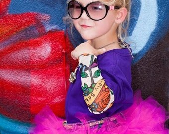 Girls Tattoo Sleeve Shirt- Butterfly Bebe sleeves