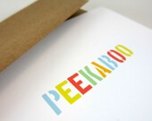 Congratulations Card, New Baby Card, Baby Announcement Card, Kids Birthday Card, Peekaboo - single