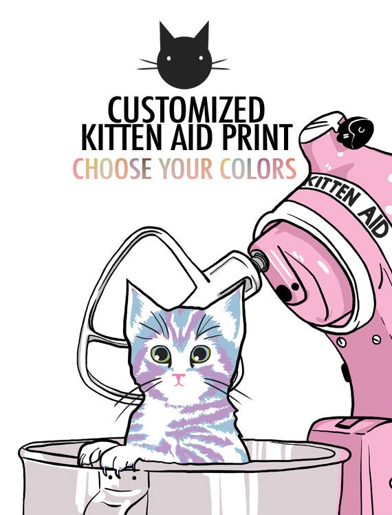 Custom Kitten Aid Print - Choose your kitten and colors