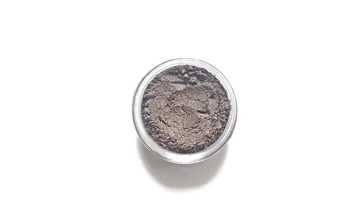 Smoke - Vegan Mineral Eyeshadow - brown with silver and bronze highlights  - Handcrafted Makeup