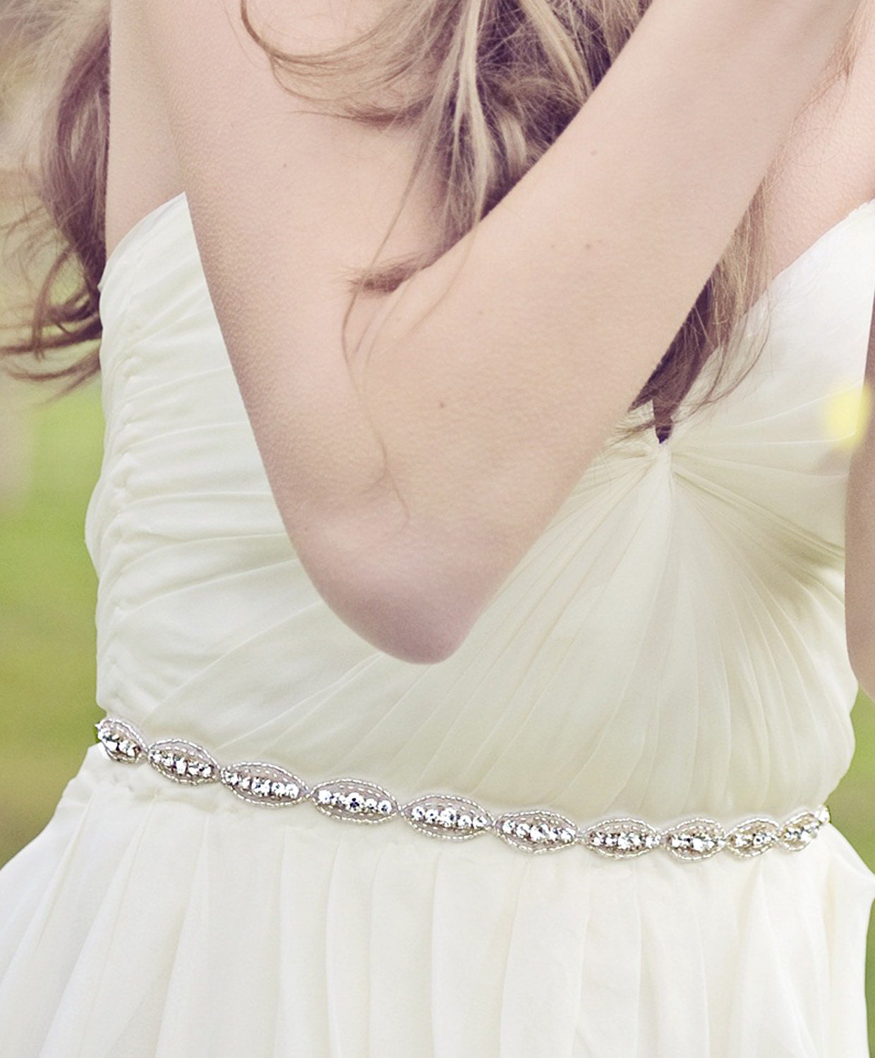 Bridal Sash, Crystal Sash - HANNE