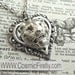 Lion Heart Necklace Antiqued Silver Gothic Victorian Metal Lightweight Pendant Feminine Vintage Inspired Style Steampunk Jewelry