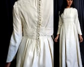60s Romeo and Juliet Style Ivory Vintage Wedding Dress - Medieval, Renaissance, OOAK, Royalty