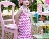Emmaline Dress .. Maxi Dress ..  Chevron fabric .. Full Length Dress