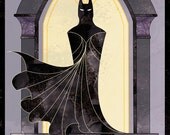Gothic Batman - 12x18 poster print gothic architecture with batman