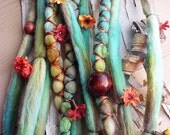 Flower Maiden Custom Order Tie-Dye Multi Color Wool Dreads with X-Cross Wrap & Beads Bohemian Hippie Dreadlocks Synthetic Boho Extensions