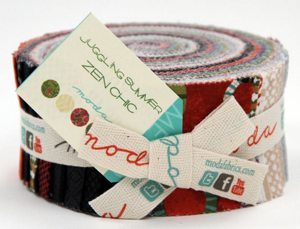 Juggling Summer Jelly Roll  - Zen Chic - Moda Premium Cotton Quilting Squares