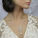 Wedding necklace, wedding jewelry, rhinestone necklace, Swarovski pearl chain necklace , statement necklace - Style 800