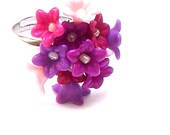 Beaded Bouquet Flower in Pink and Purple