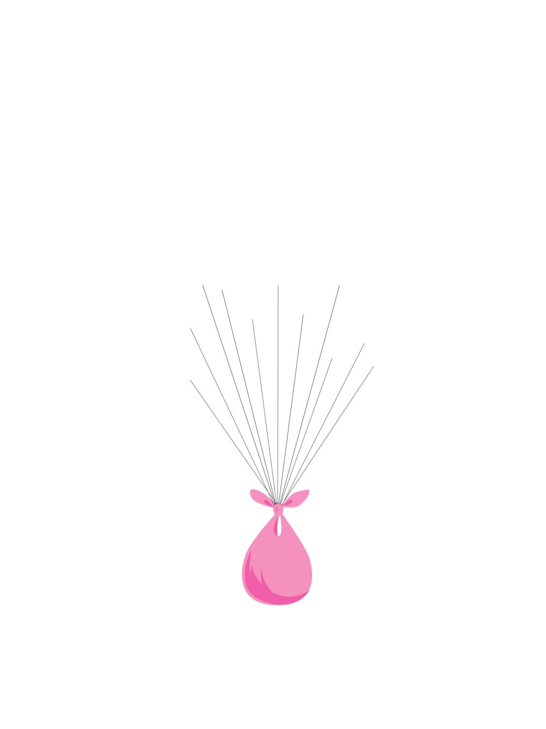DIY Fingerprint Balloons Poster - Pink - Instant Download