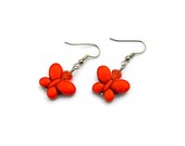Turquoise Butterfly Dangle Earrings Yellow, Red, White, Green, Pink, Orange, Purple Howlite