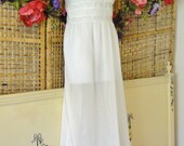 Vintage Water Sheer Super Silky Nylon 50's Nightgown-Long Gown-Sz 36