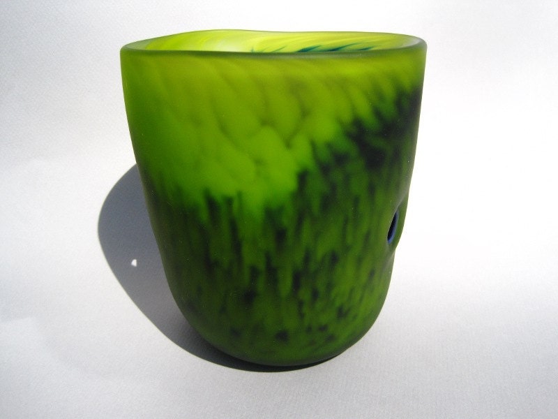 Unique gift Hand Blown Glass Vase, One of a kind work of art ooak