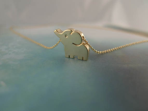 gold elephant necklace