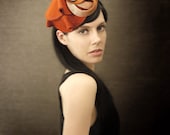 Ombre Red and Grey Felt Hat - Aquatic Series - Made To Order