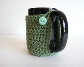Crochet Mug Cozy in Green for Coffee Lovers and Tea Drinkers