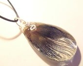 Dark Blue Peacock Feather Nature Pendant  Necklace Bohemian Jewelry Cruelty Free Feathers Teardrop Resin Dark Blue Earth Bird Silver Wire