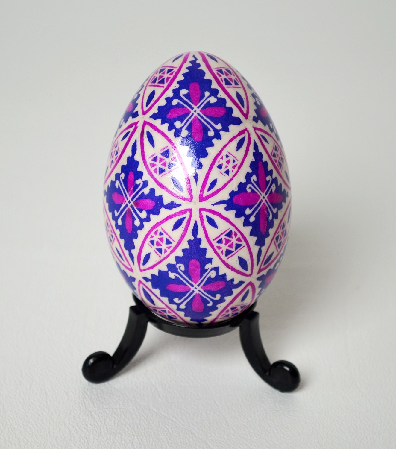 Fantasy Folk Pysanka, Ukrainian Easter Duck Egg
