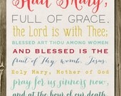 3 FILES - DOWNLOAD Immediately. SALE - Printable Prayer Wall Art. Our Father, Hail Mary, and Angel of God Art. Diy. Christian Wall Art.