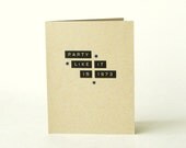 2013 40th Birthday Card - Party Like It Is 1973 - Blank Recycled Greeting Card - Happy Birthday Card
