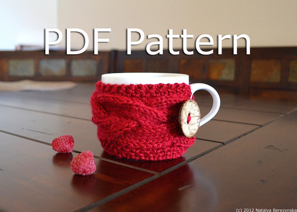 KNITTING PATTERN - Cup Cozy Pattern - Coffee Cup Cozy Pattern - Coffee Sleeve Pattern - Mug Cozy Pattern - Instant Download