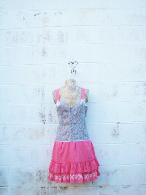 Strawberry Fairy Dress/Upccyled/Eco Friendly Clothing