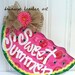 Pink & Burlap Watermelon Door Hanger - Bronwyn Hanahan Art
