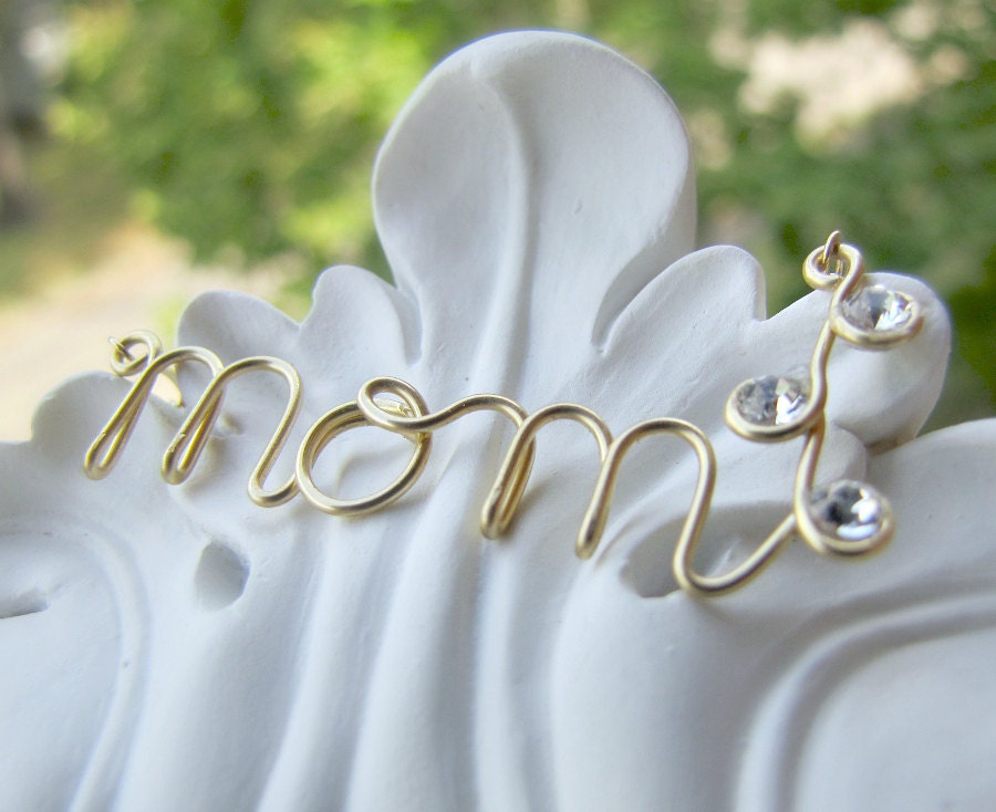 Personalized Mother's Day Necklace- Swarovski Crystal for each of the mother's children- Mom Necklace- Gold or Silver Plated
