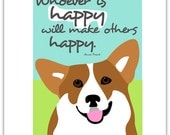 Welsh Corgi Dog Art Print Anne Frank Quote 5 x 7 Poster Matted to fit your 8 x 10 frame