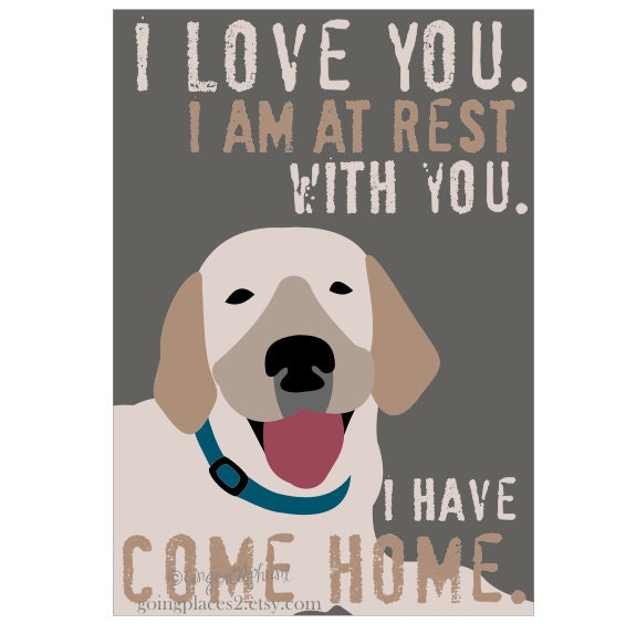 Labrador Retriever Rescue Art Print 5 x 7 Matted to fit 8 x 10 Frame