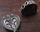 Sterling Silver Strand Reducers Heart and Birds One Pair