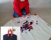 Brickman Travel Size Playmat Bag (Navy) - No Drawstring