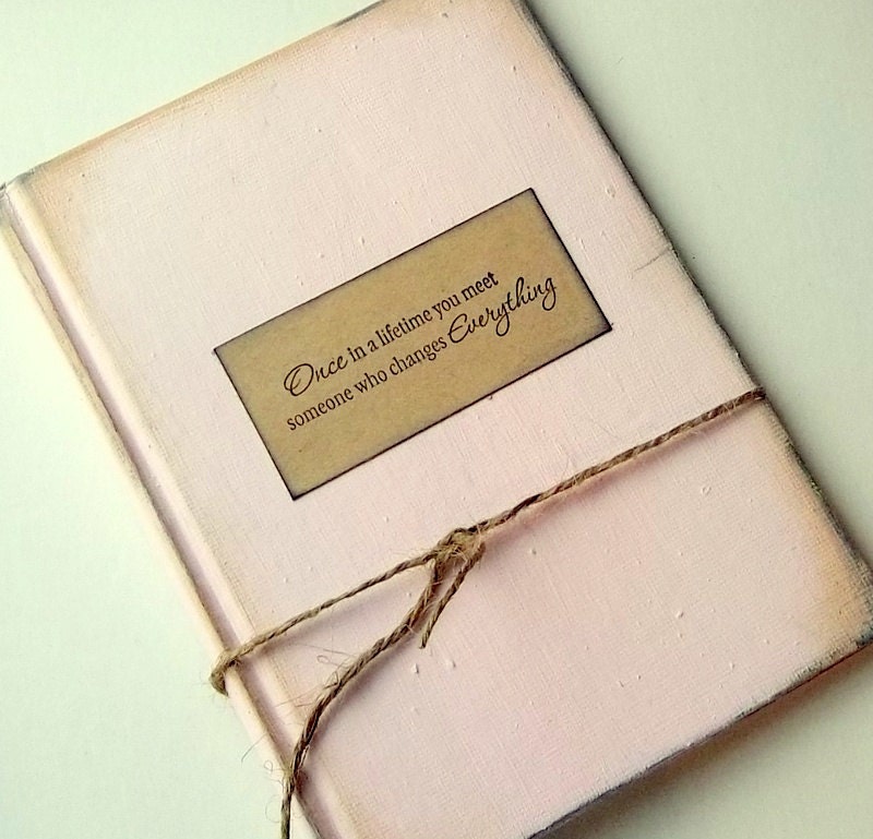 Fairytale book Wedding invitation, Blush Pink rustic wedding Shabby unique upcycled book Set of 10