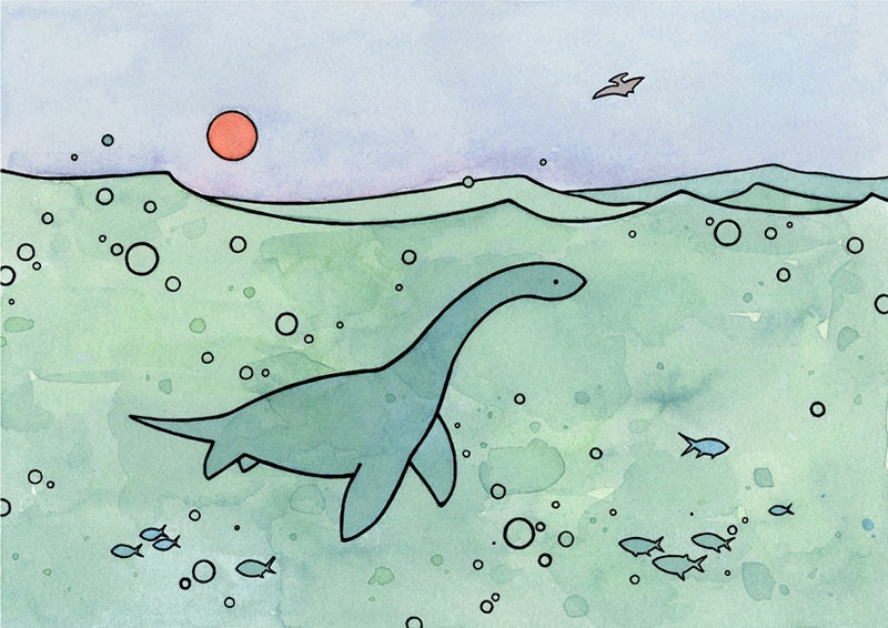 Dinosaur Plesiosaur Art Print 5x7