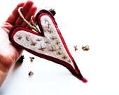 Valentines Door Hanger Valentine Day Heart Ornaments Home Decor Decorations Felt Red Fabric Heart Ornament - unconventionalJ