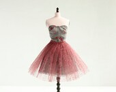 Angel - corset dress for Blythe or Licca. with hair clip in set. Handmade doll outfit by KarolinFelix