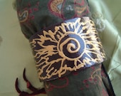 Solar Warrior Hand-Painted Leather Cuff