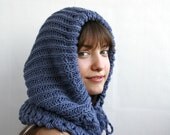 Free Shipping Pink Wool Hooded  Chunky Infinity LOOP Scarf  Cowl Mothers Day gift Under USD100