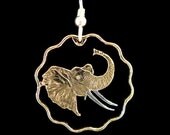 Cut Coin Jewelry - Swaziland - Elephant - Earrings