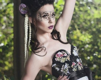 The Dark Garden Floral Bustier Custom SIze Spring 2013