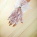 White Lace Fingerless Diamond/Cameo Bridal Bow Gloves Customize Your Color MADE TO ORDER
