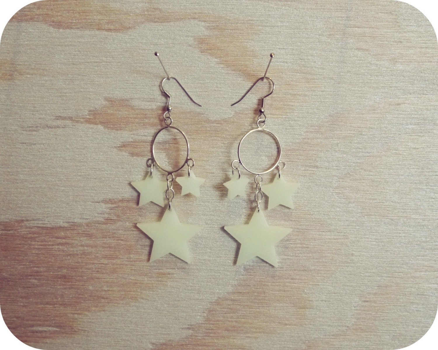 Laser Cut Star Earrings Glow in the Dark