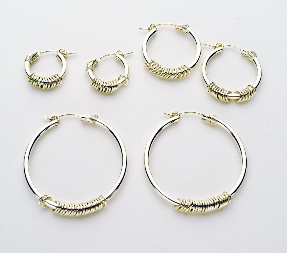 Small Hinged Hoop Earrings With Rings