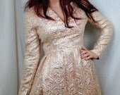 Vintage 1960s Pink Metallic Brocade Mini Dress - Romantica by Victor Costa